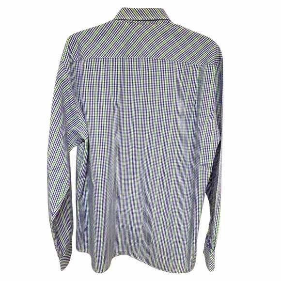 Barbour Regular Fit Purple Green Check Cotton Button Down Shirt - Picture 6 of 10